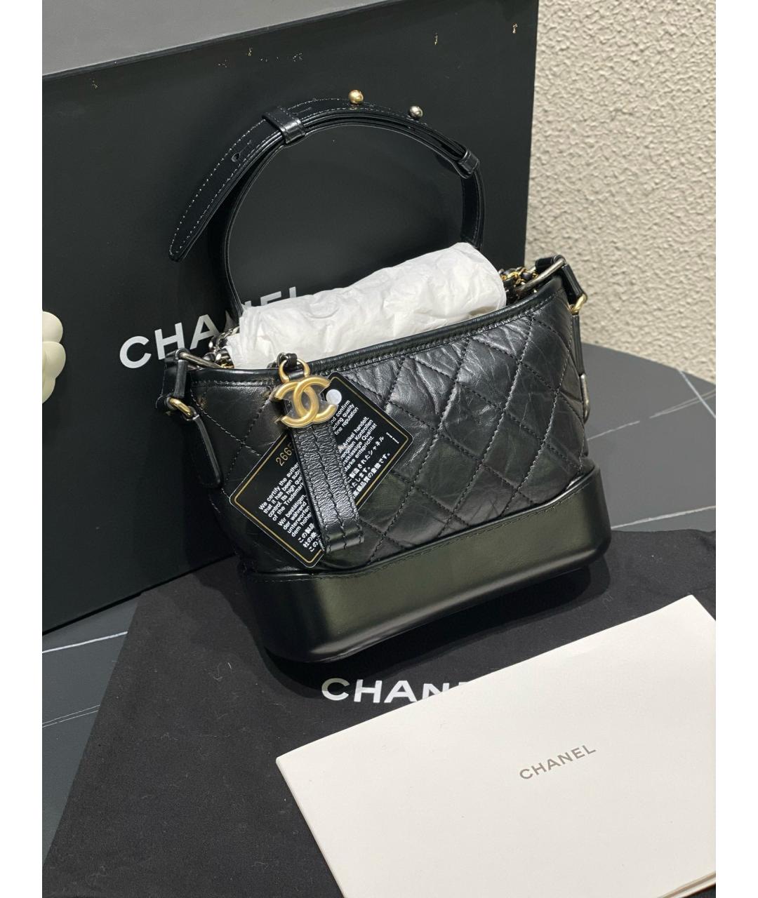CHANEL Черная кожаная сумка через плечо, фото 4