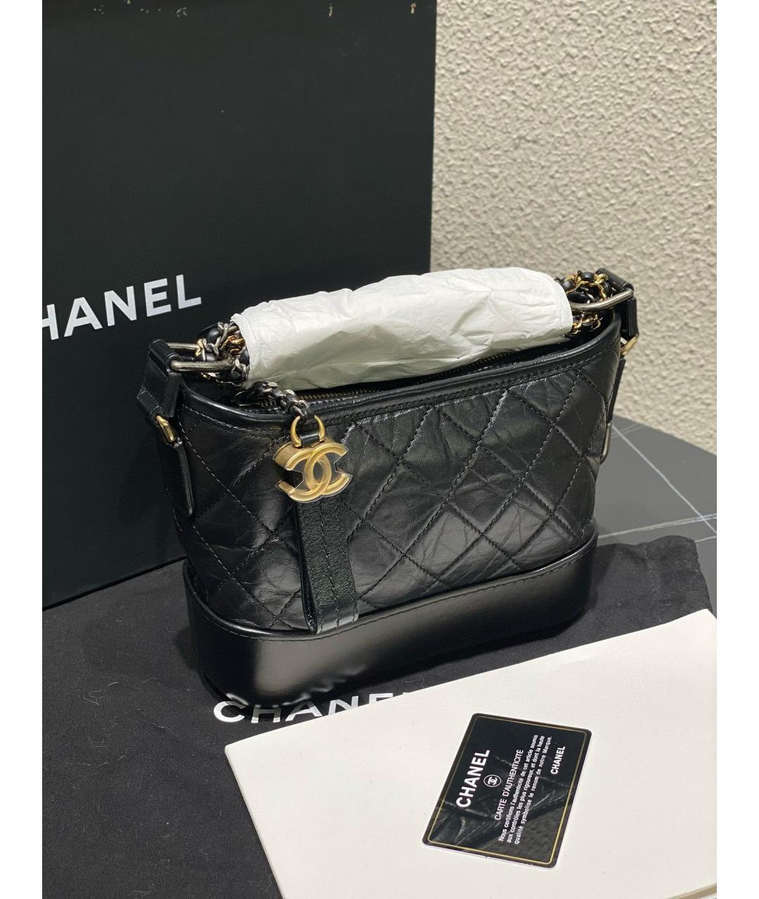 CHANEL Черная кожаная сумка через плечо, фото 2