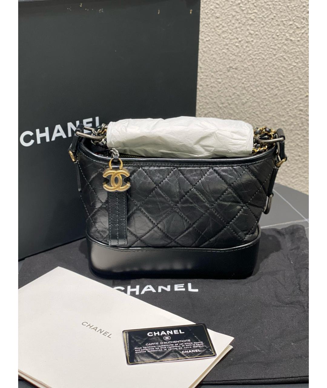 CHANEL Черная кожаная сумка через плечо, фото 10