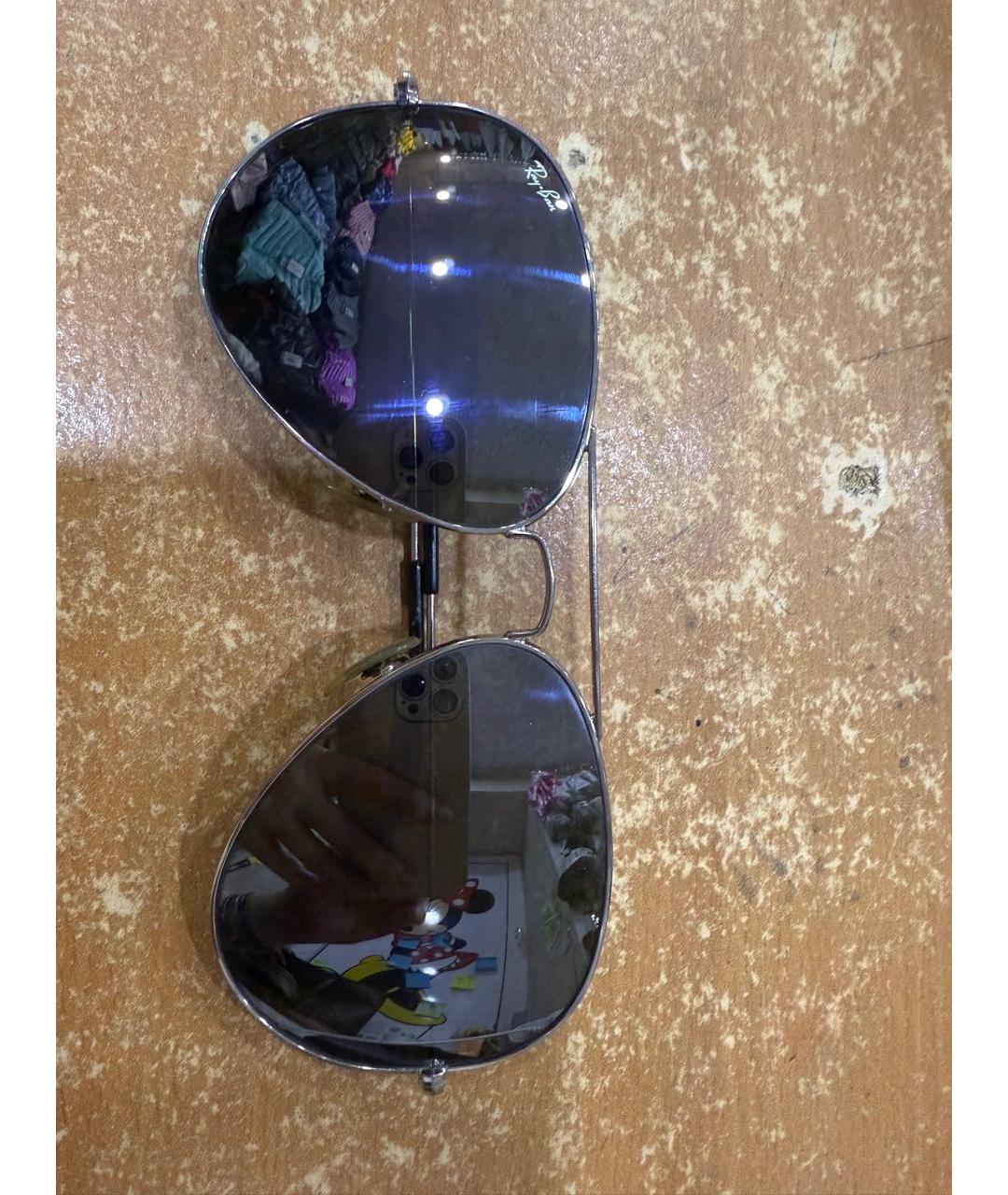 RAY BAN Черные металлические солнцезащитные очки, фото 3