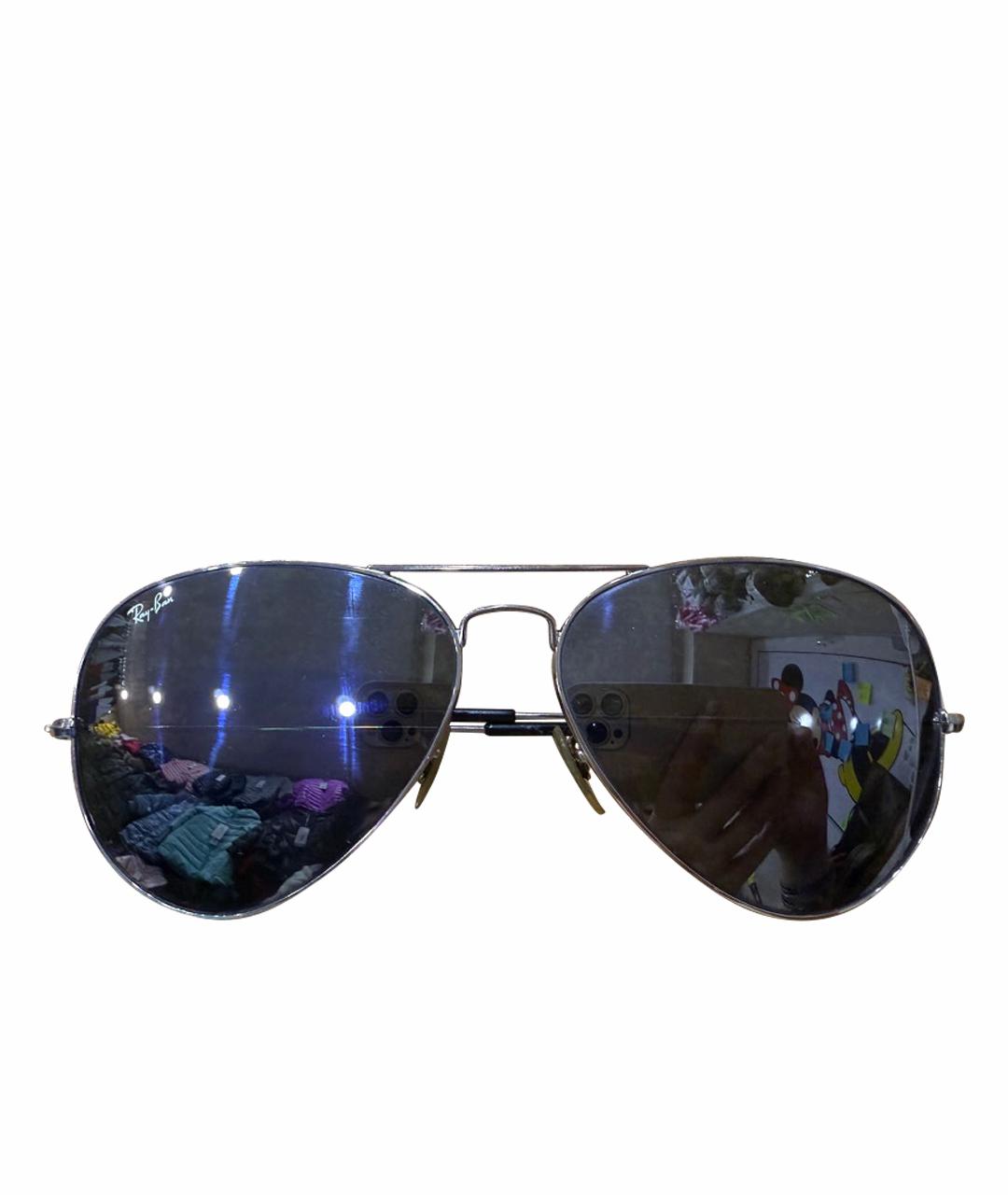 RAY BAN Черные металлические солнцезащитные очки, фото 1