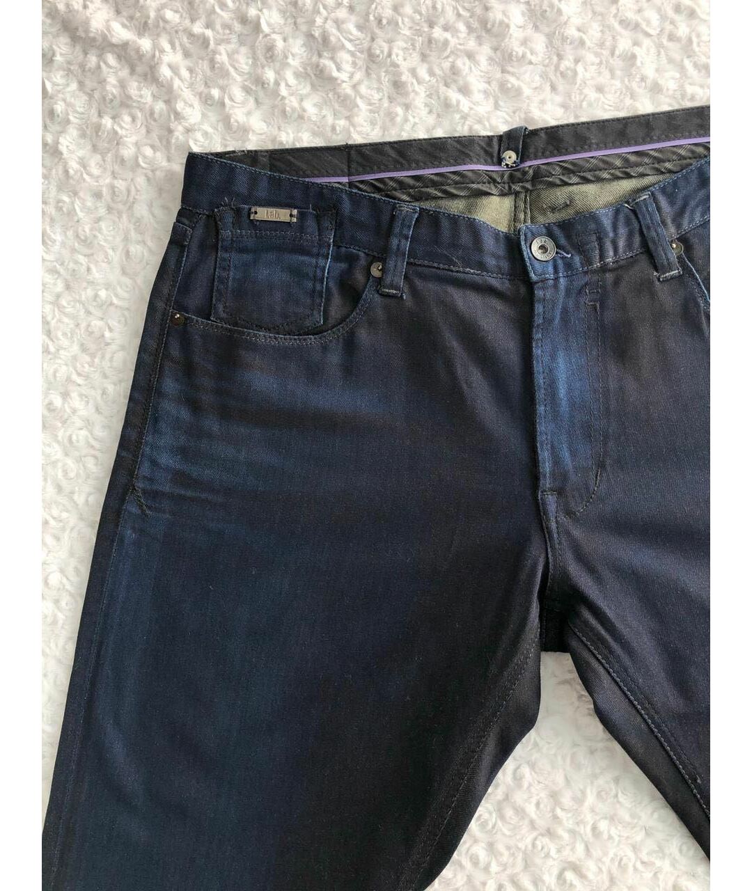 PAL ZILERI Темно-синие хлопко-эластановые прямые джинсы, фото 3