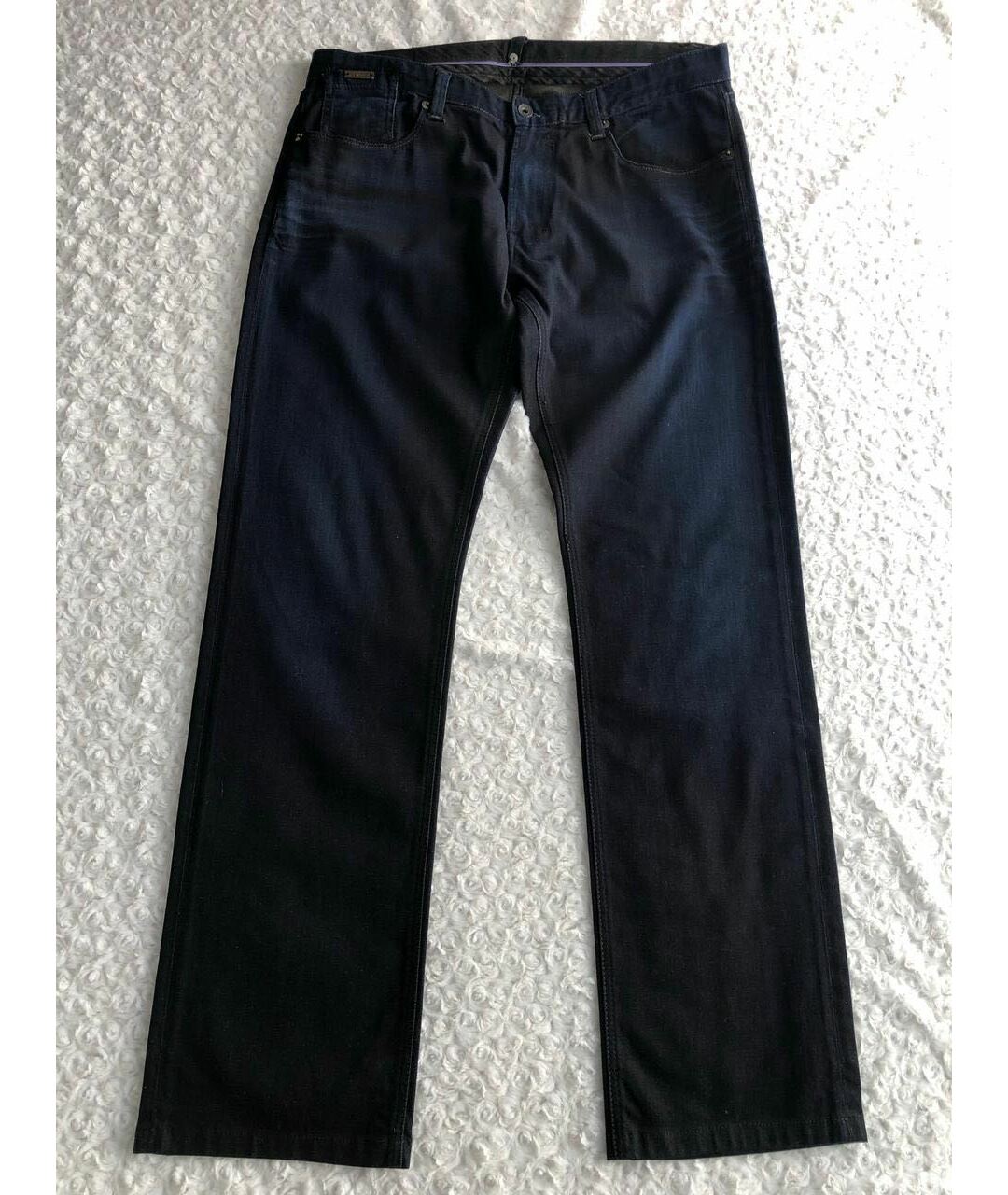 PAL ZILERI Темно-синие хлопко-эластановые прямые джинсы, фото 9