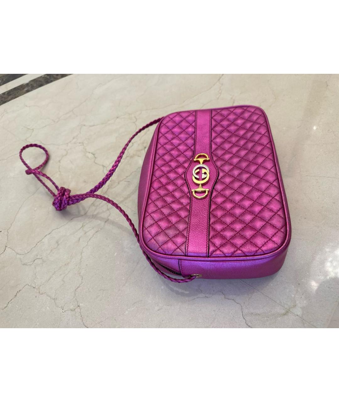 GUCCI Розовая кожаная сумка через плечо, фото 2