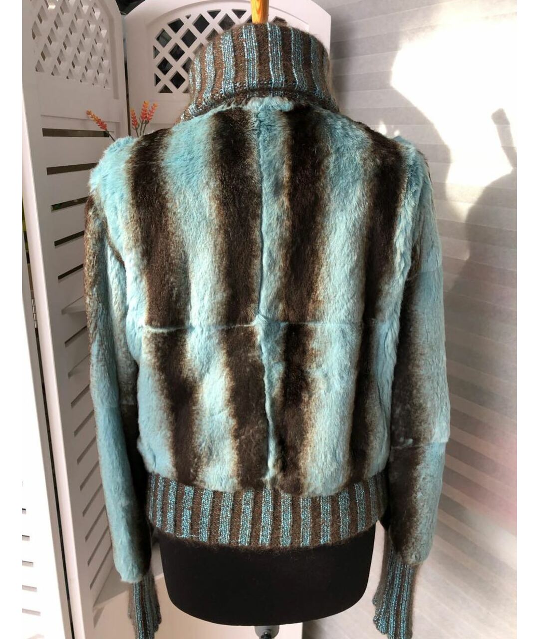 ICEBERG Бирюзовая меховая куртка, фото 2