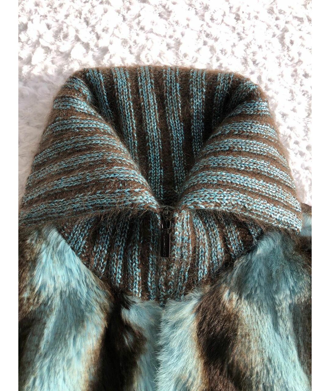 ICEBERG Бирюзовая меховая куртка, фото 7