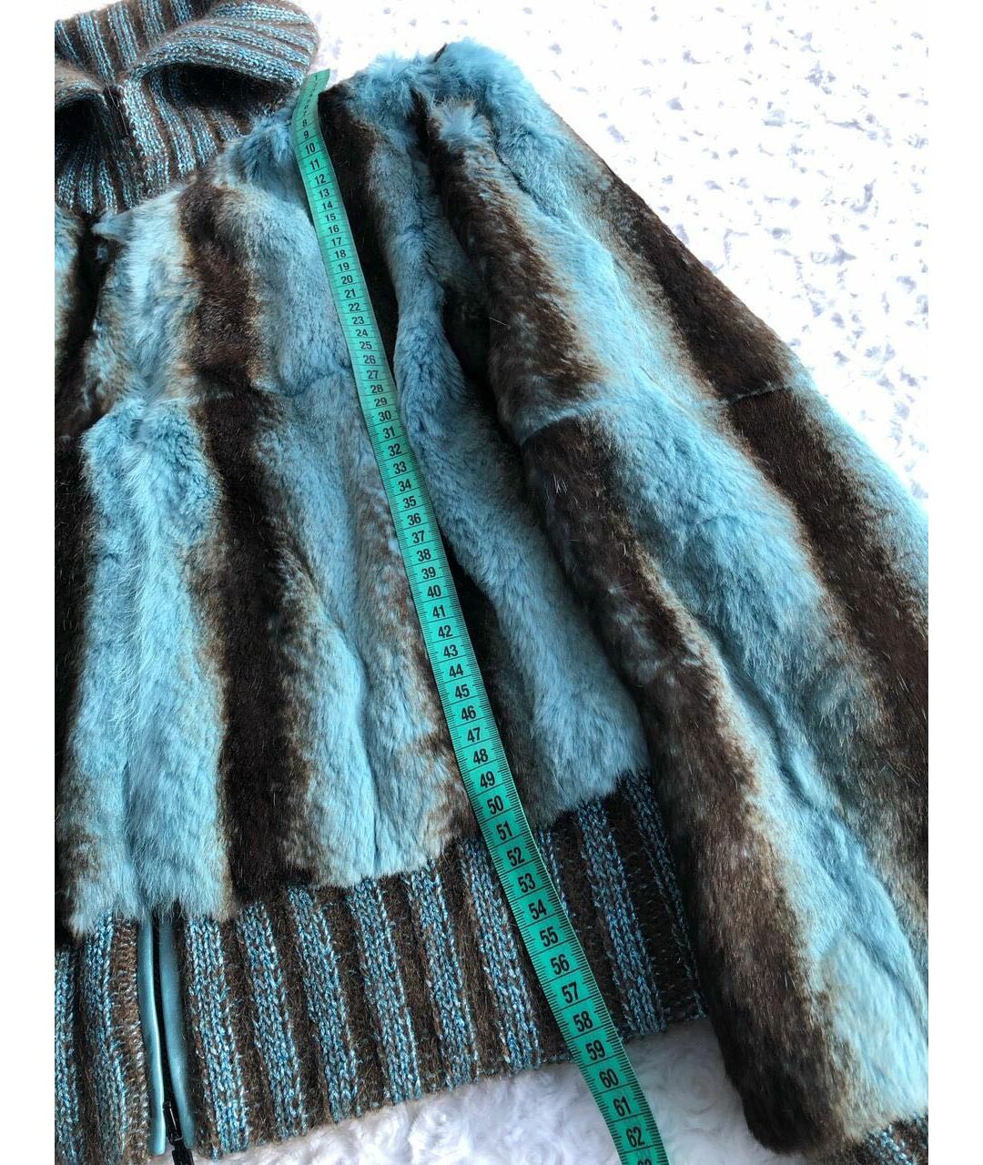 ICEBERG Бирюзовая меховая куртка, фото 4