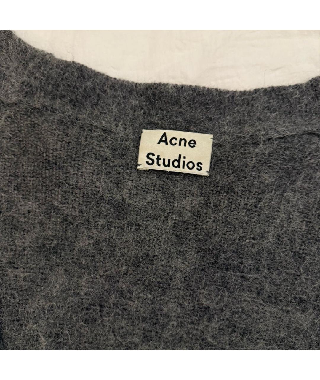 ACNE STUDIOS Серый шерстяной кардиган, фото 4