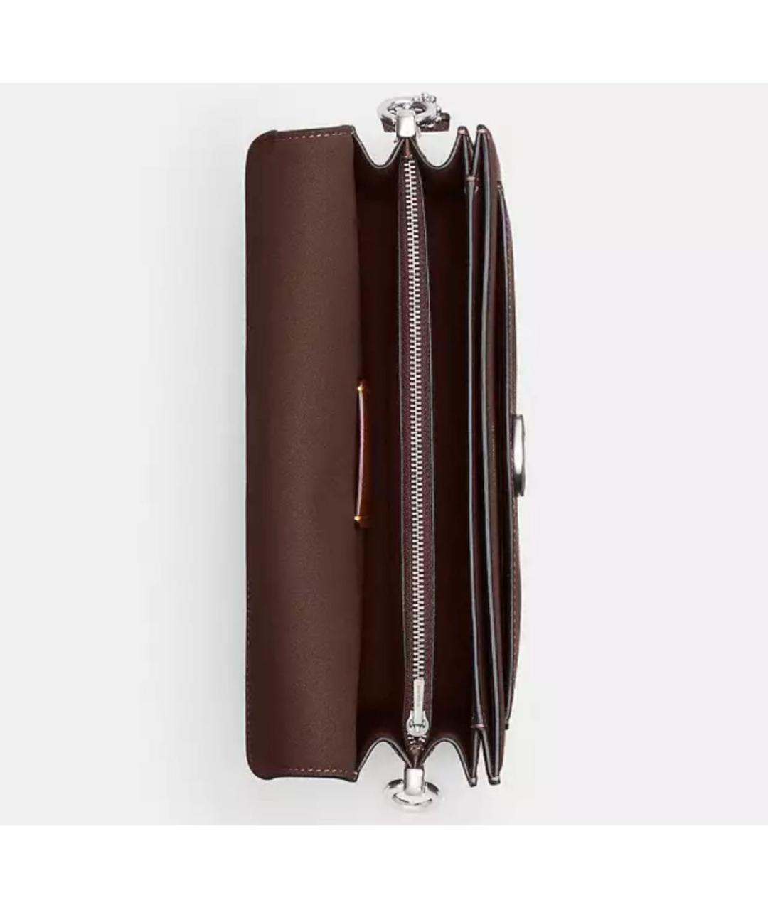 COACH Коричневая кожаная сумка через плечо, фото 4