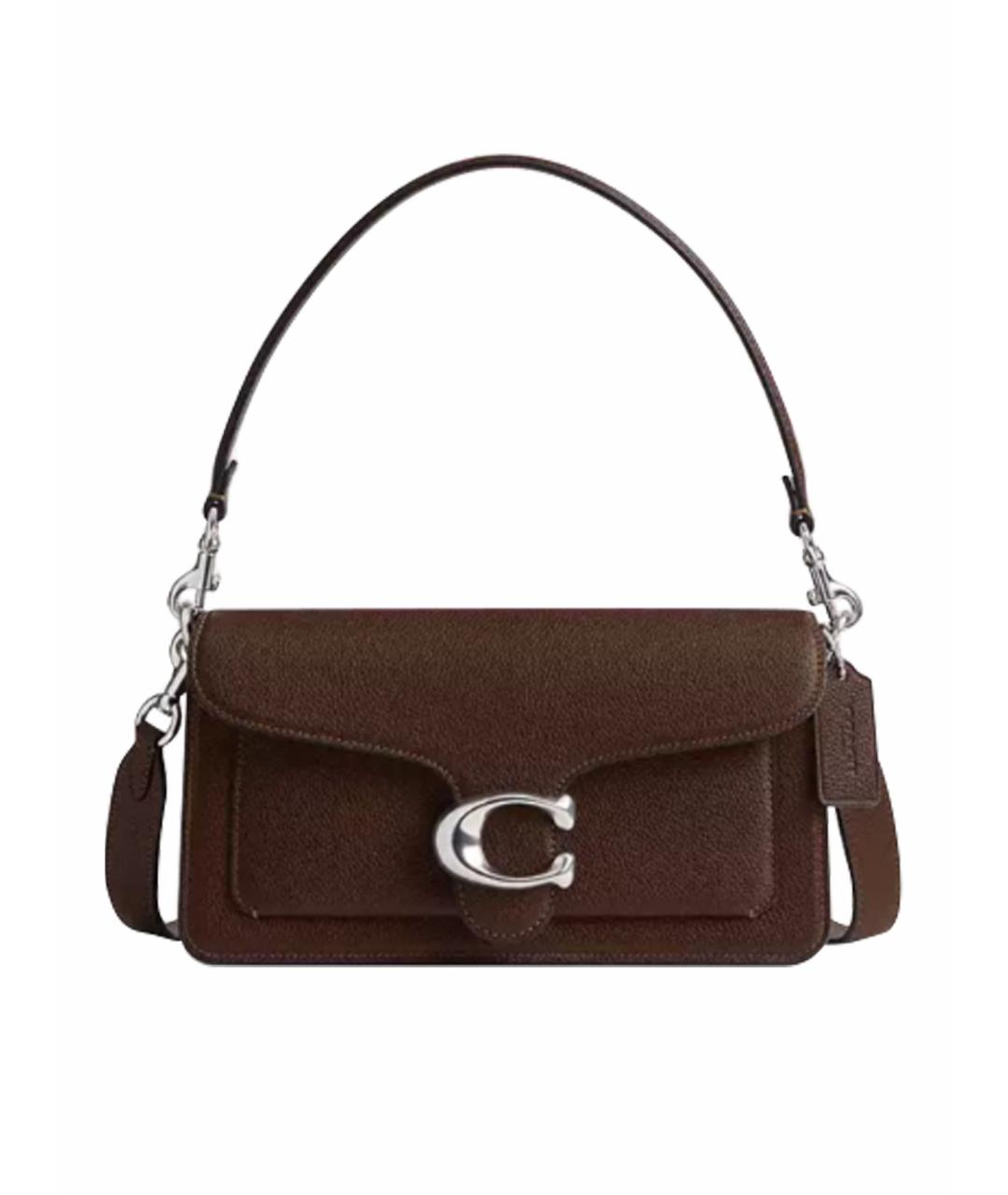 COACH Коричневая кожаная сумка через плечо, фото 1