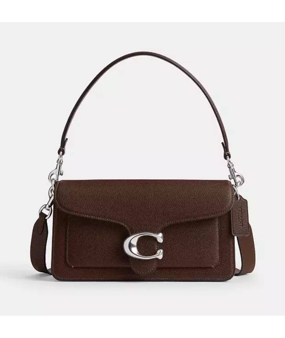 COACH Коричневая кожаная сумка через плечо, фото 6