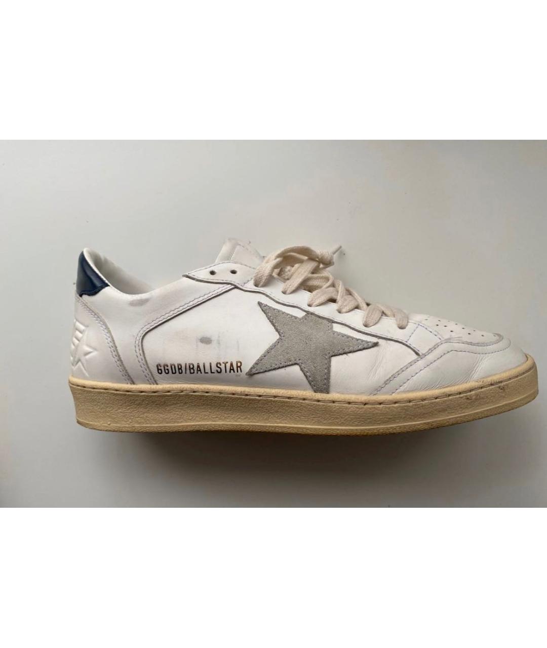 GOLDEN GOOSE DELUXE BRAND Белые кожаные низкие кроссовки / кеды, фото 5