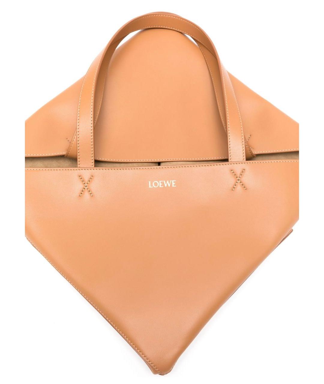 LOEWE Коричневая кожаная сумка тоут, фото 5