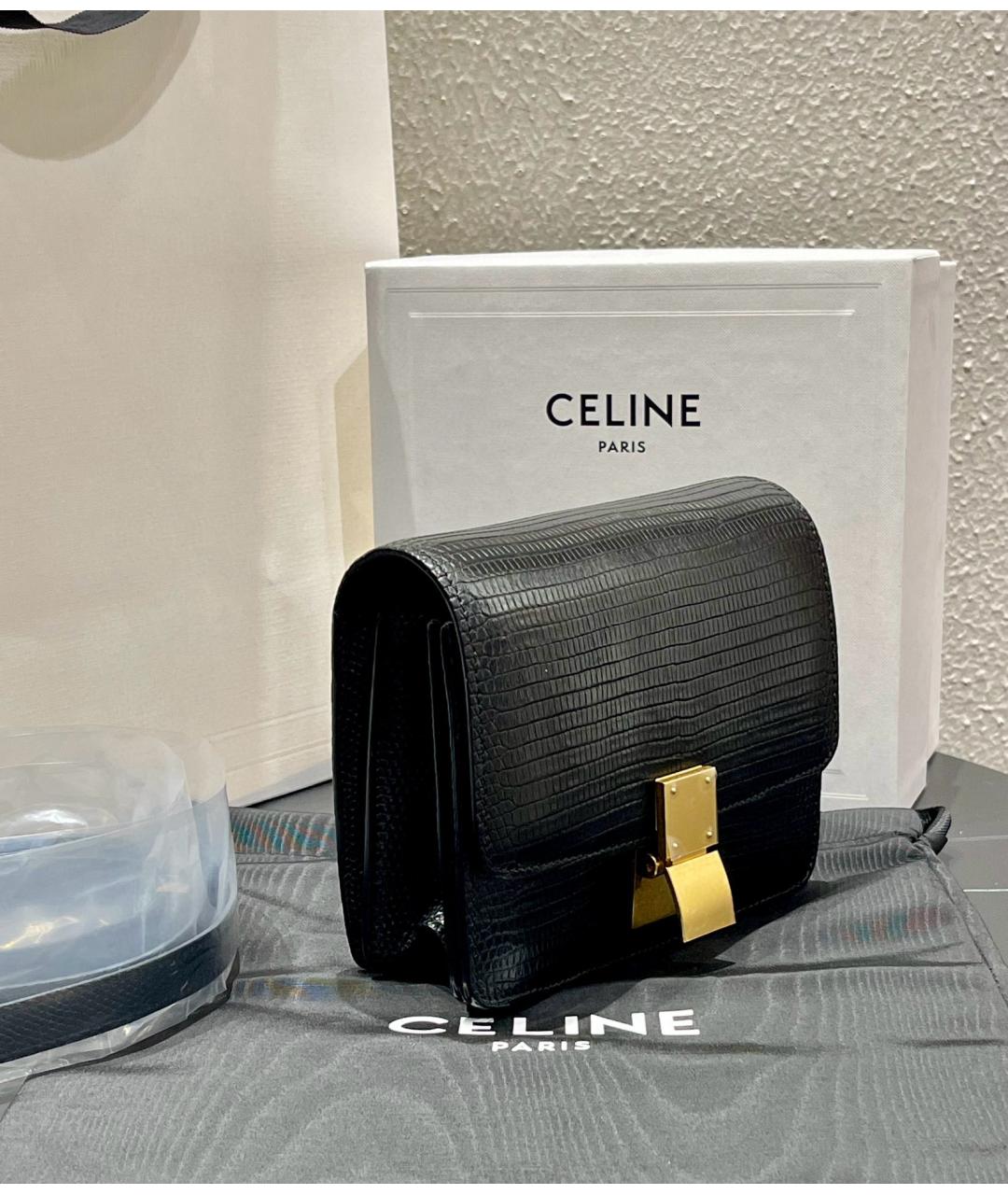 CELINE Черная кожаная сумка через плечо, фото 3