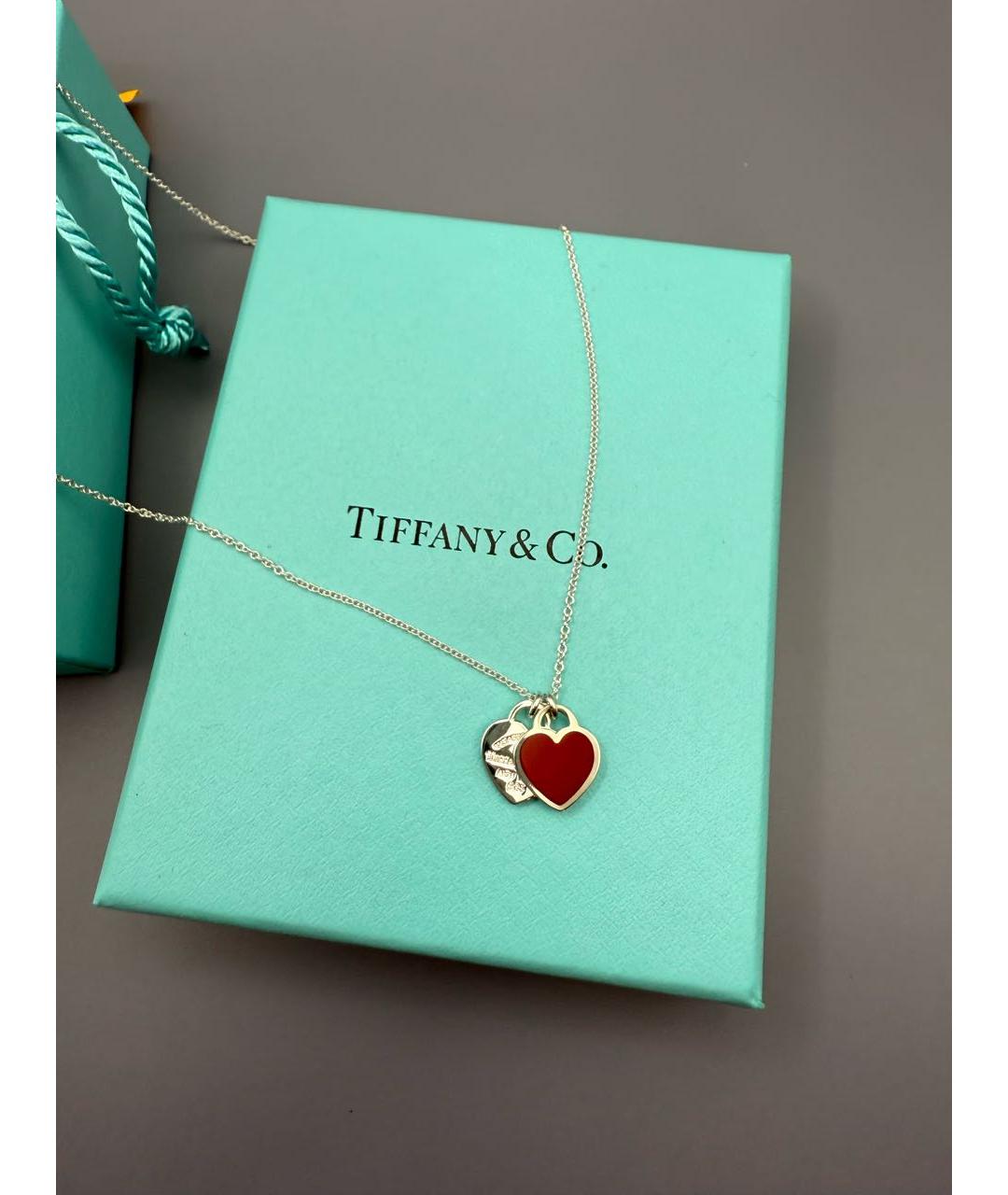 TIFFANY&CO Красная серебряная подвеска, фото 2