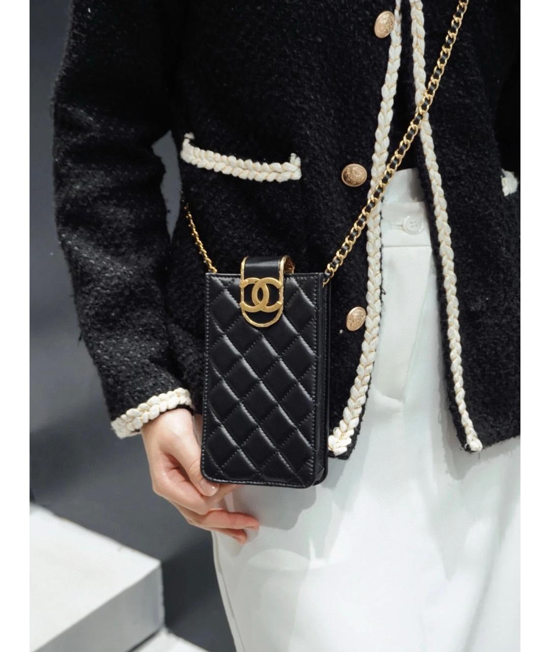 CHANEL Черная кожаная сумка через плечо, фото 8