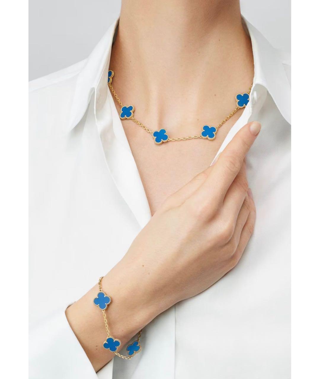 VAN CLEEF & ARPELS Синее колье из желтого золота, фото 3