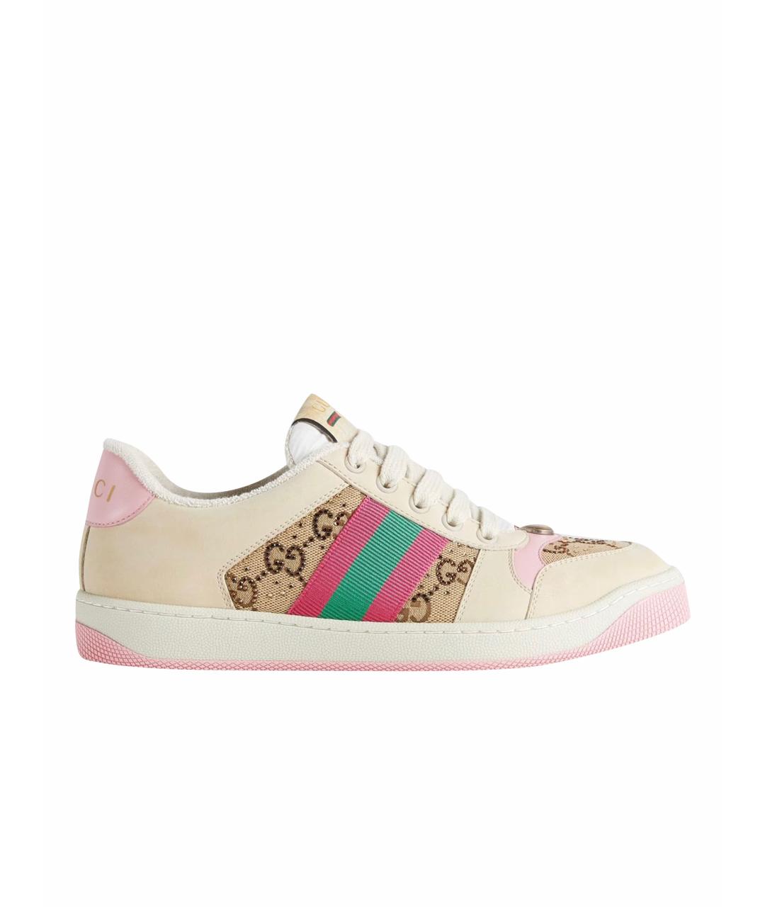 GUCCI Бежевые замшевые кеды, фото 1