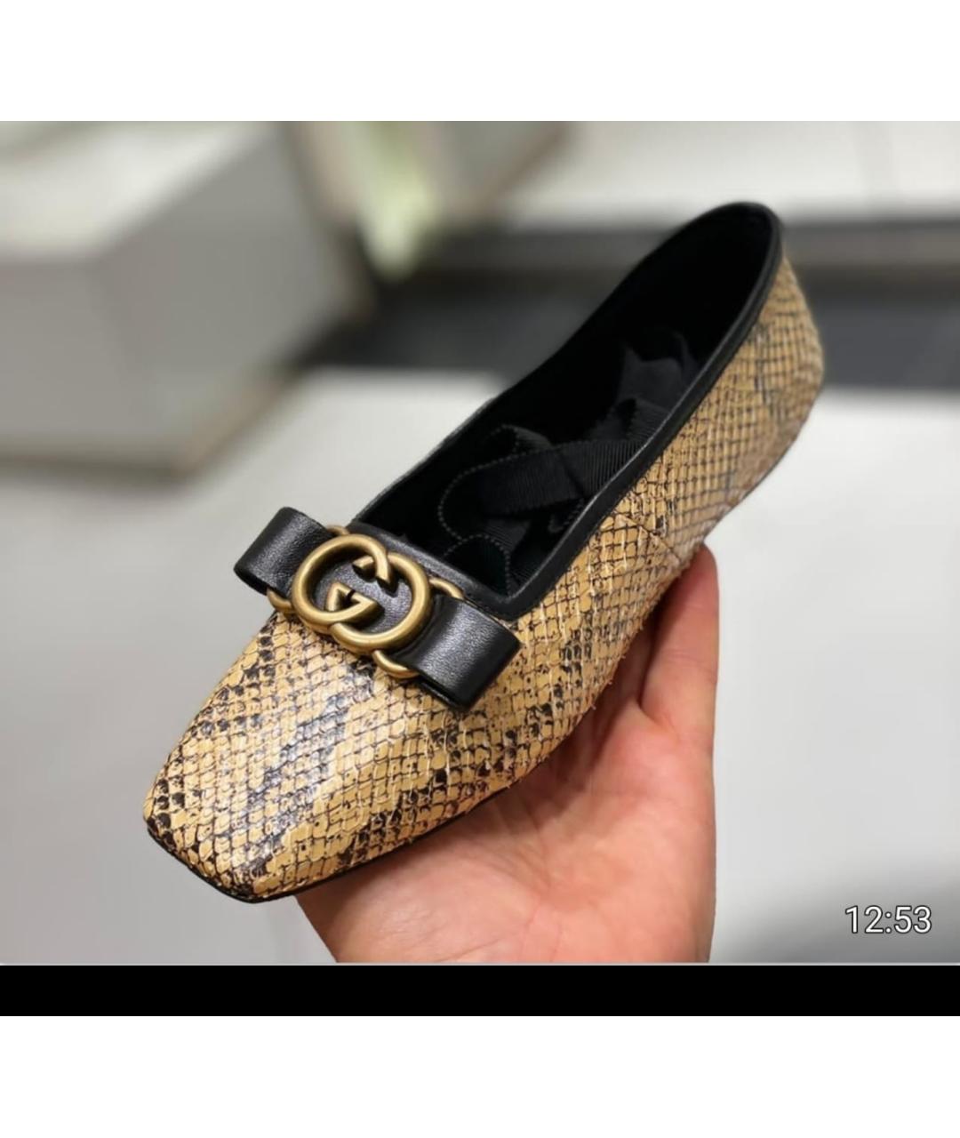 GUCCI Мульти кожаные балетки, фото 8