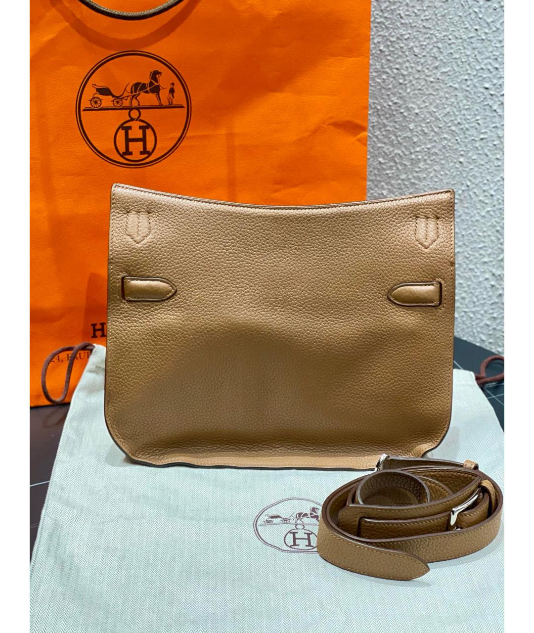 HERMES Коричневая кожаная сумка через плечо, фото 6