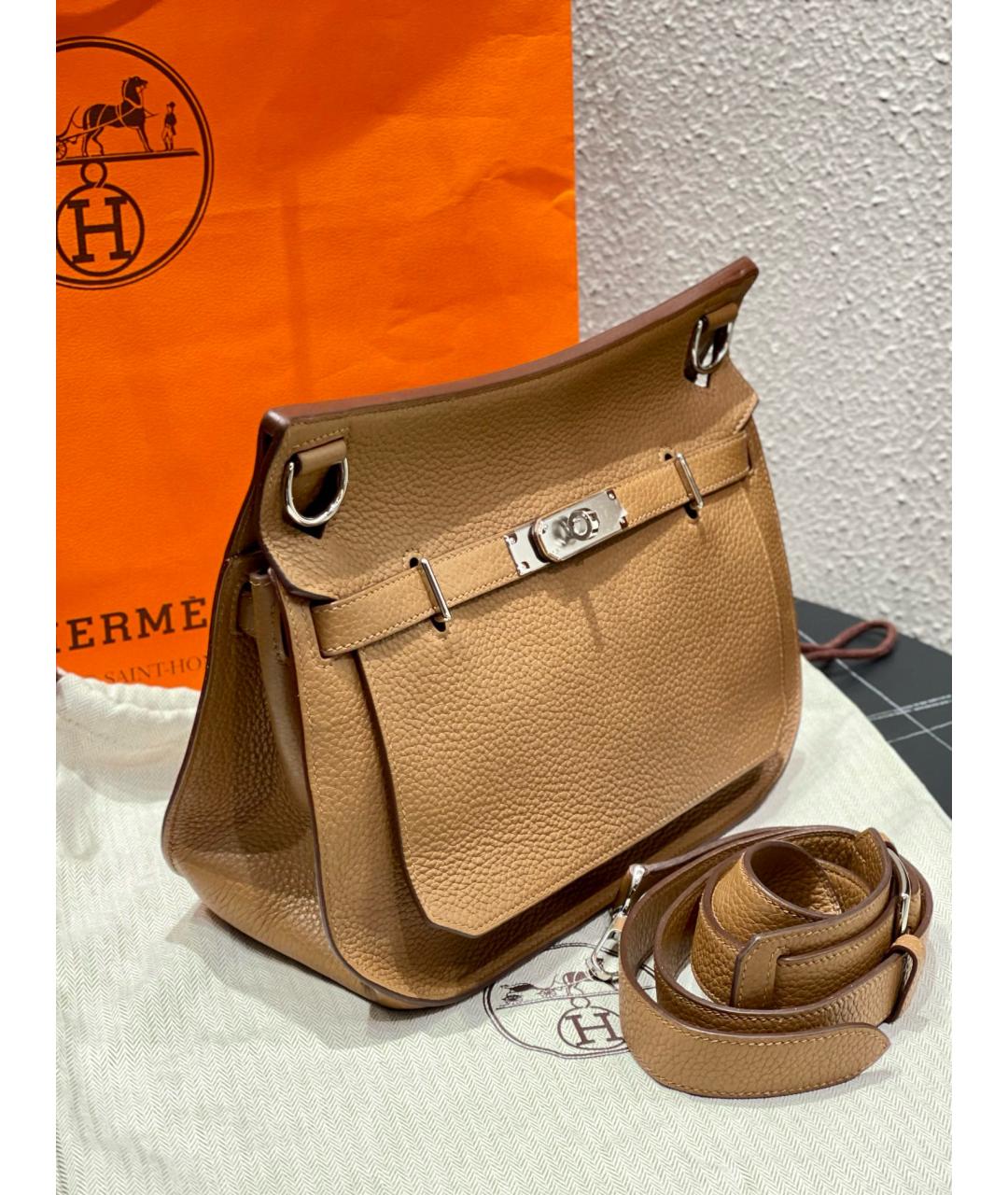 HERMES Коричневая кожаная сумка через плечо, фото 3