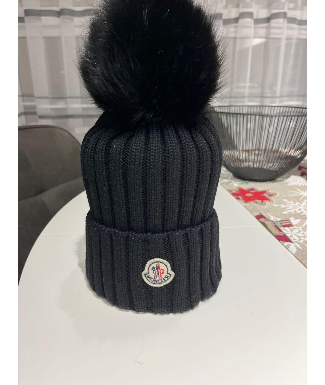 MONCLER Черная шапка, фото 2