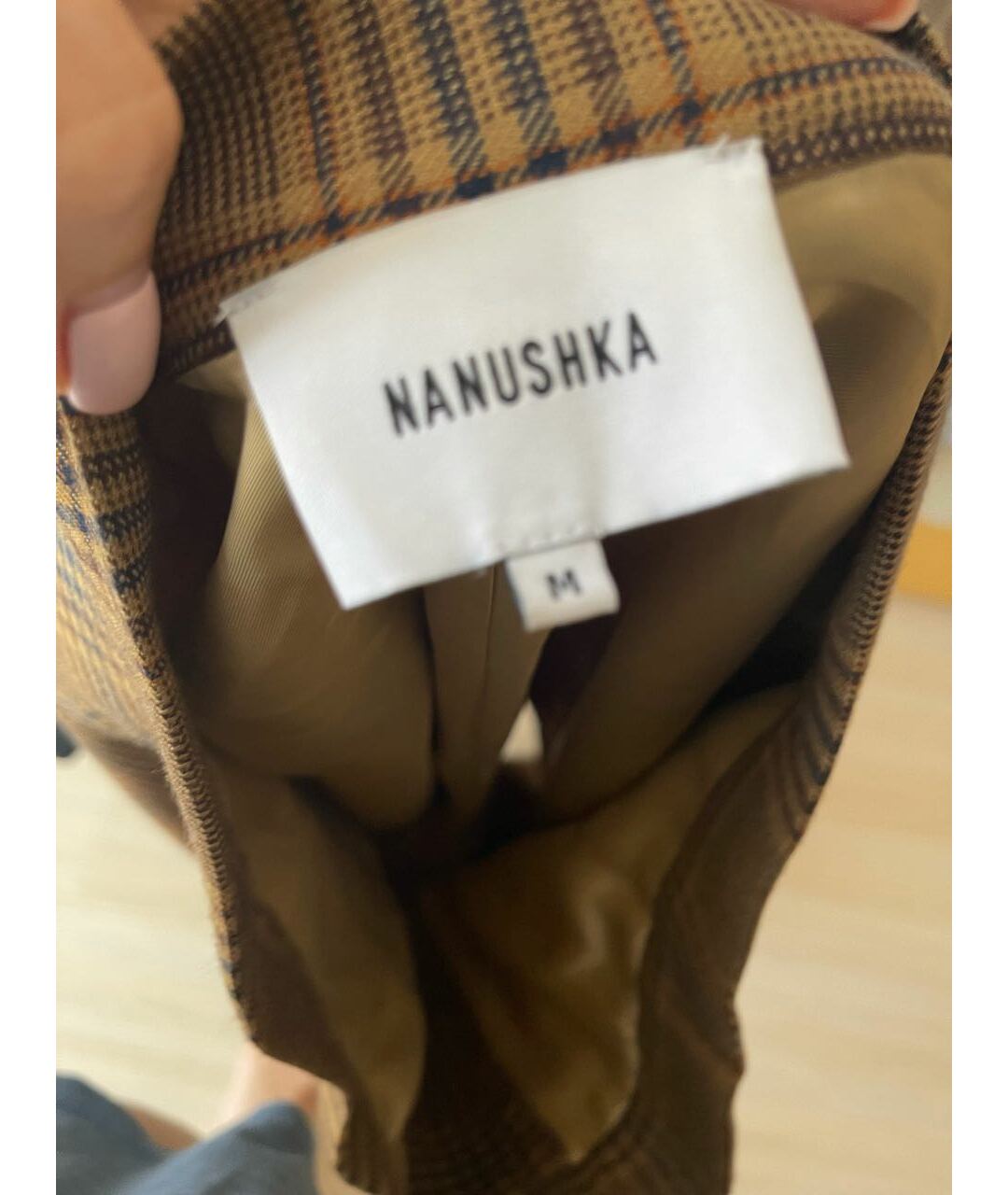 NANUSHKA Коричневые шерстяные брюки узкие, фото 3