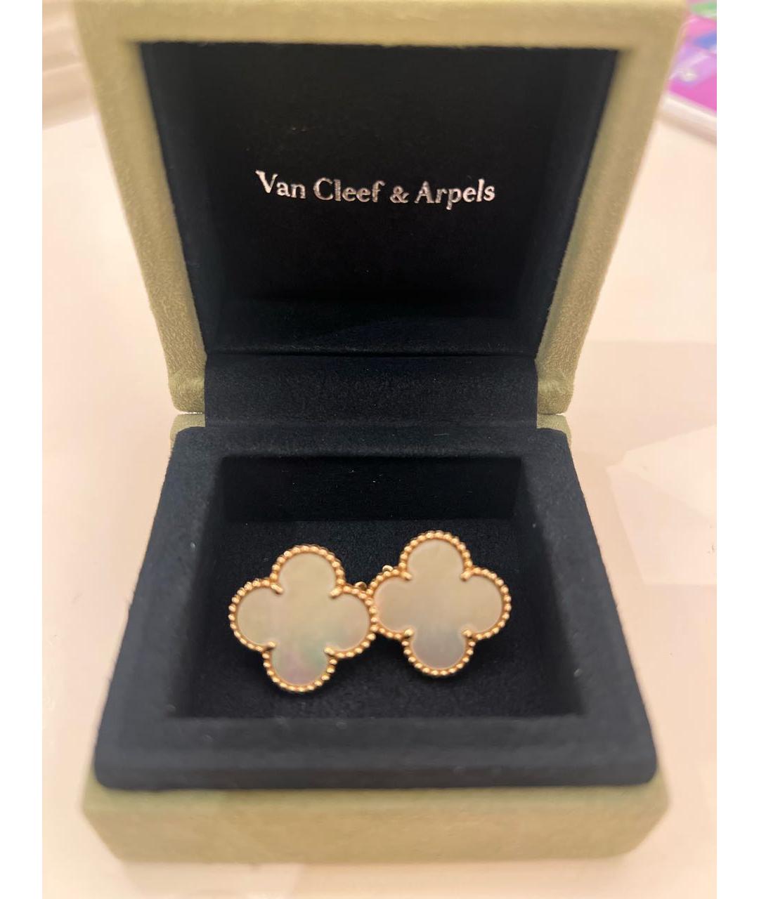 VAN CLEEF & ARPELS Белые серьги из желтого золота, фото 4