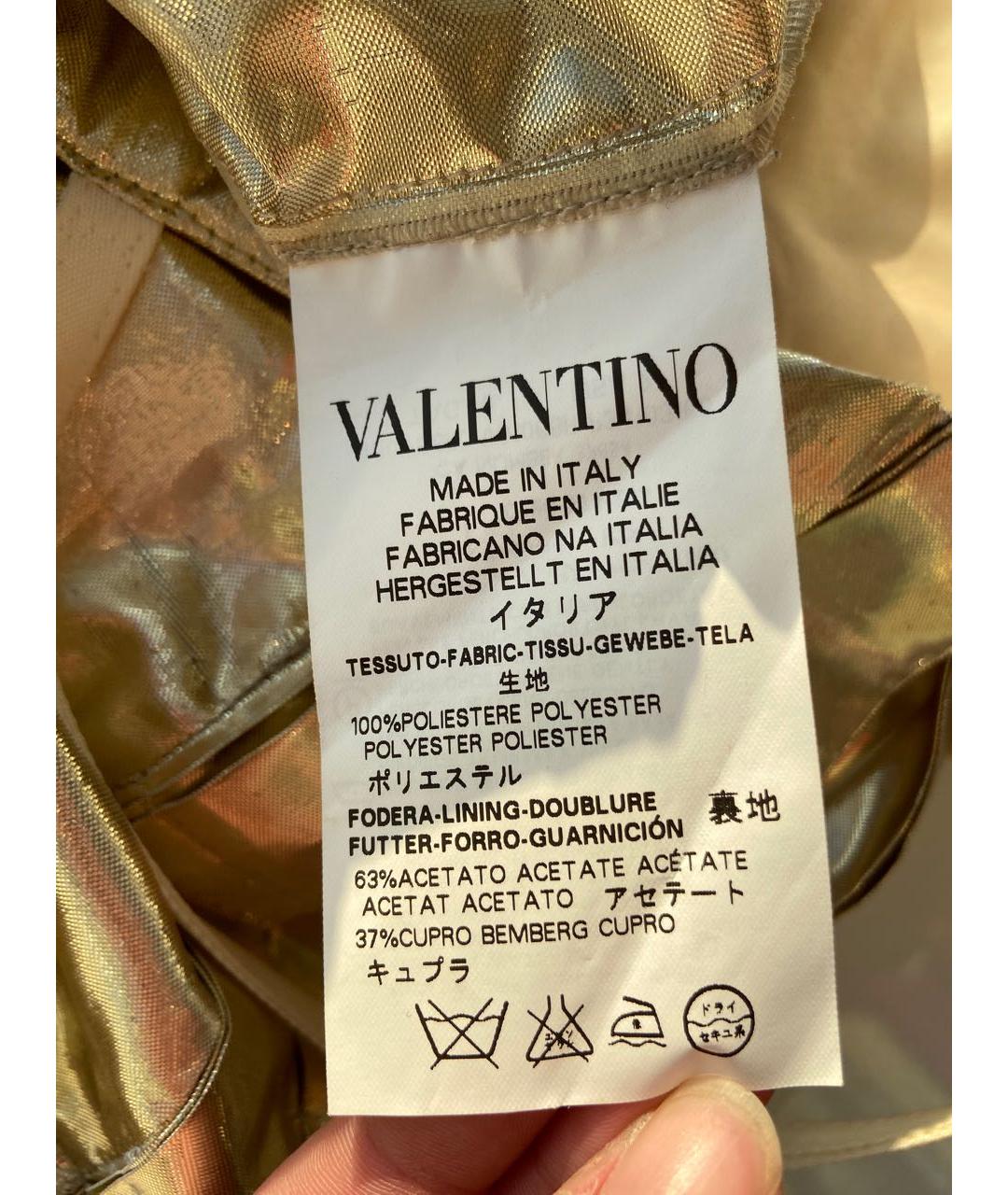 RED VALENTINO Золотое полиэстеровое коктейльное платье, фото 8