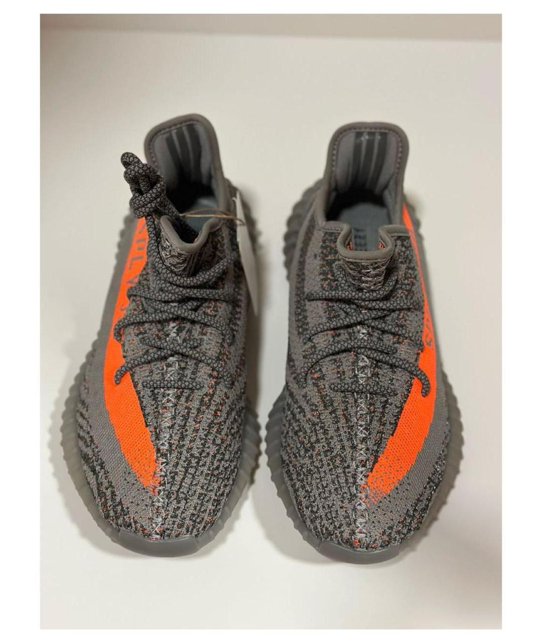 ADIDAS YEEZY Серые текстильные низкие кроссовки / кеды, фото 2