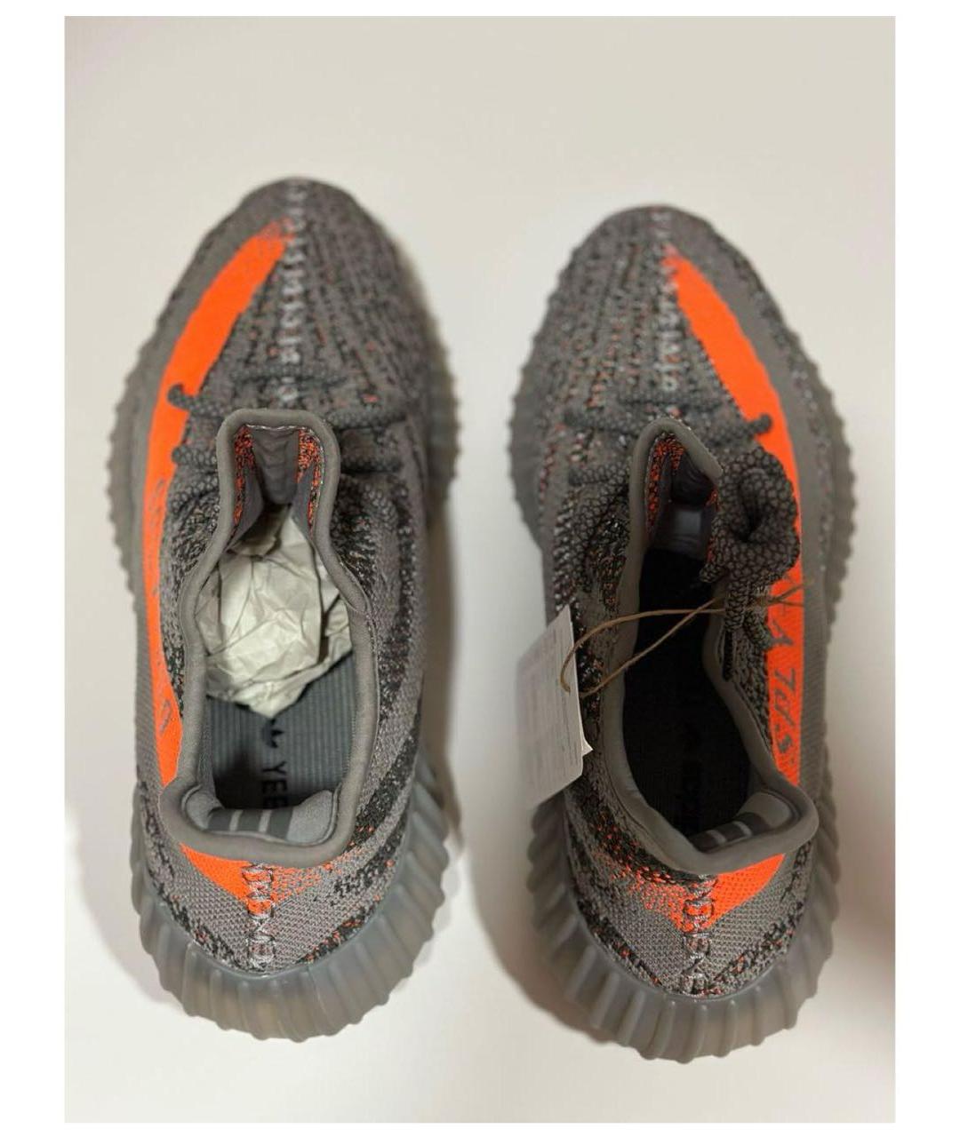 ADIDAS YEEZY Серые текстильные низкие кроссовки / кеды, фото 3