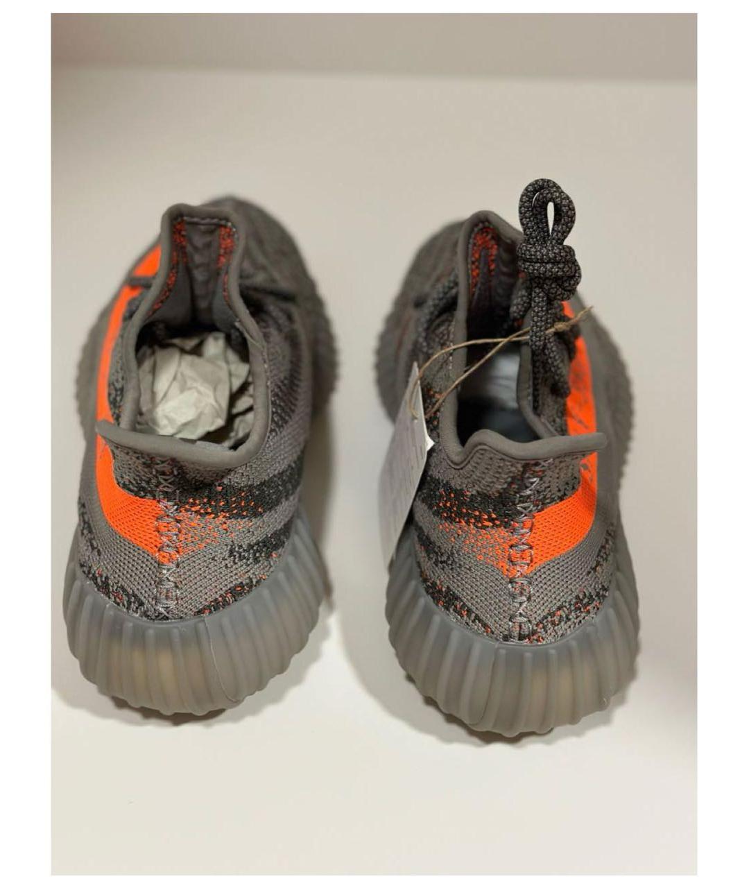 ADIDAS YEEZY Серые текстильные низкие кроссовки / кеды, фото 4