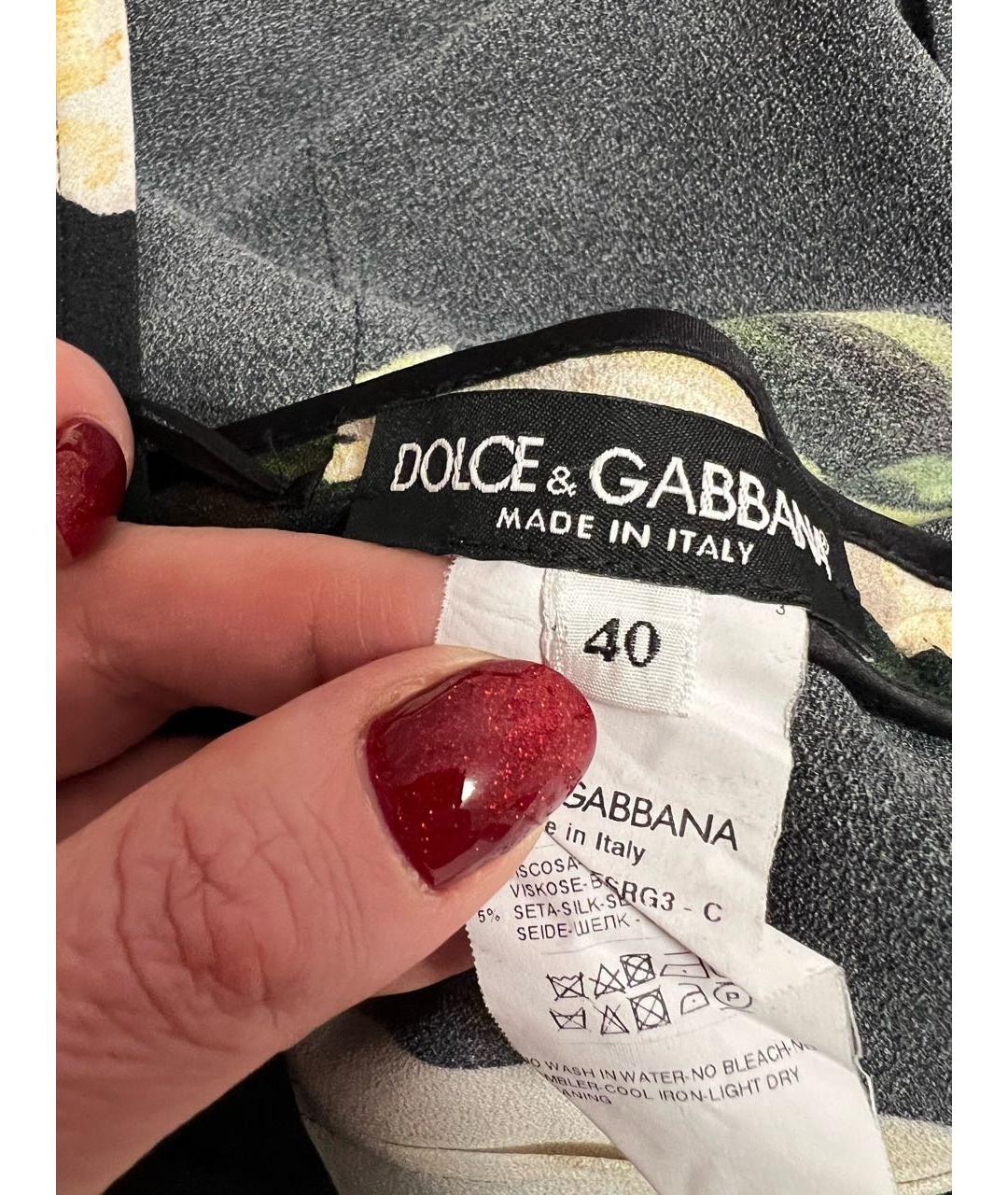 DOLCE&GABBANA Мульти вискозное повседневное платье, фото 4