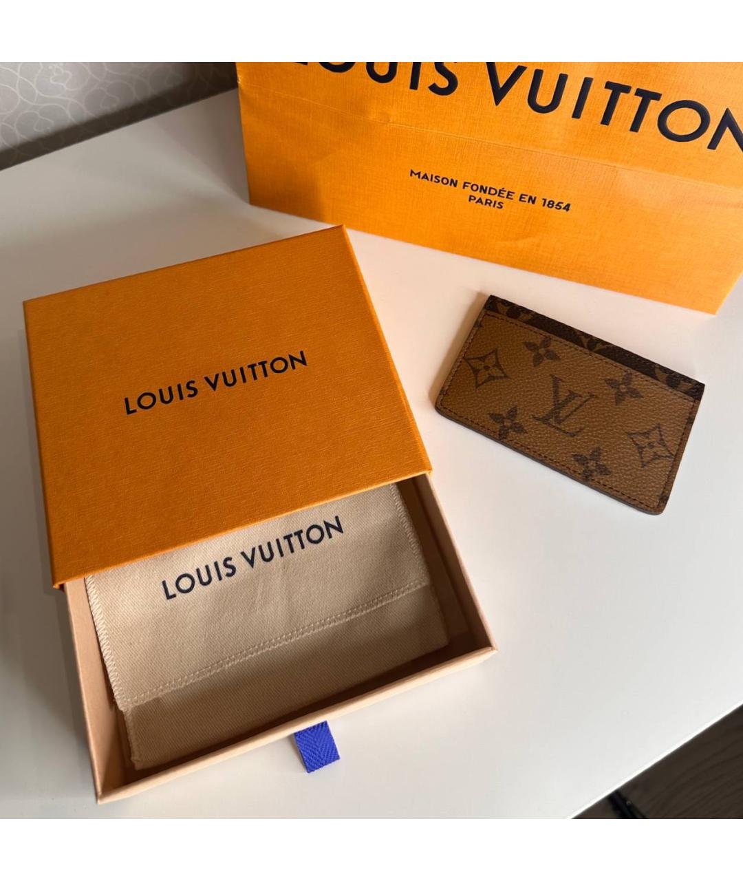 LOUIS VUITTON Коричневый кардхолдер, фото 2