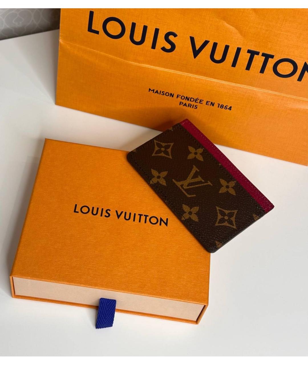 LOUIS VUITTON Коричневая визитница, фото 3