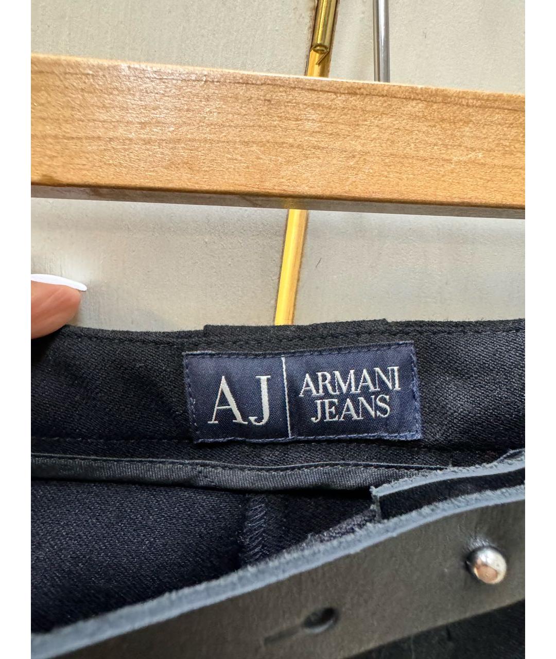 ARMANI JEANS Черные шерстяные брюки широкие, фото 2