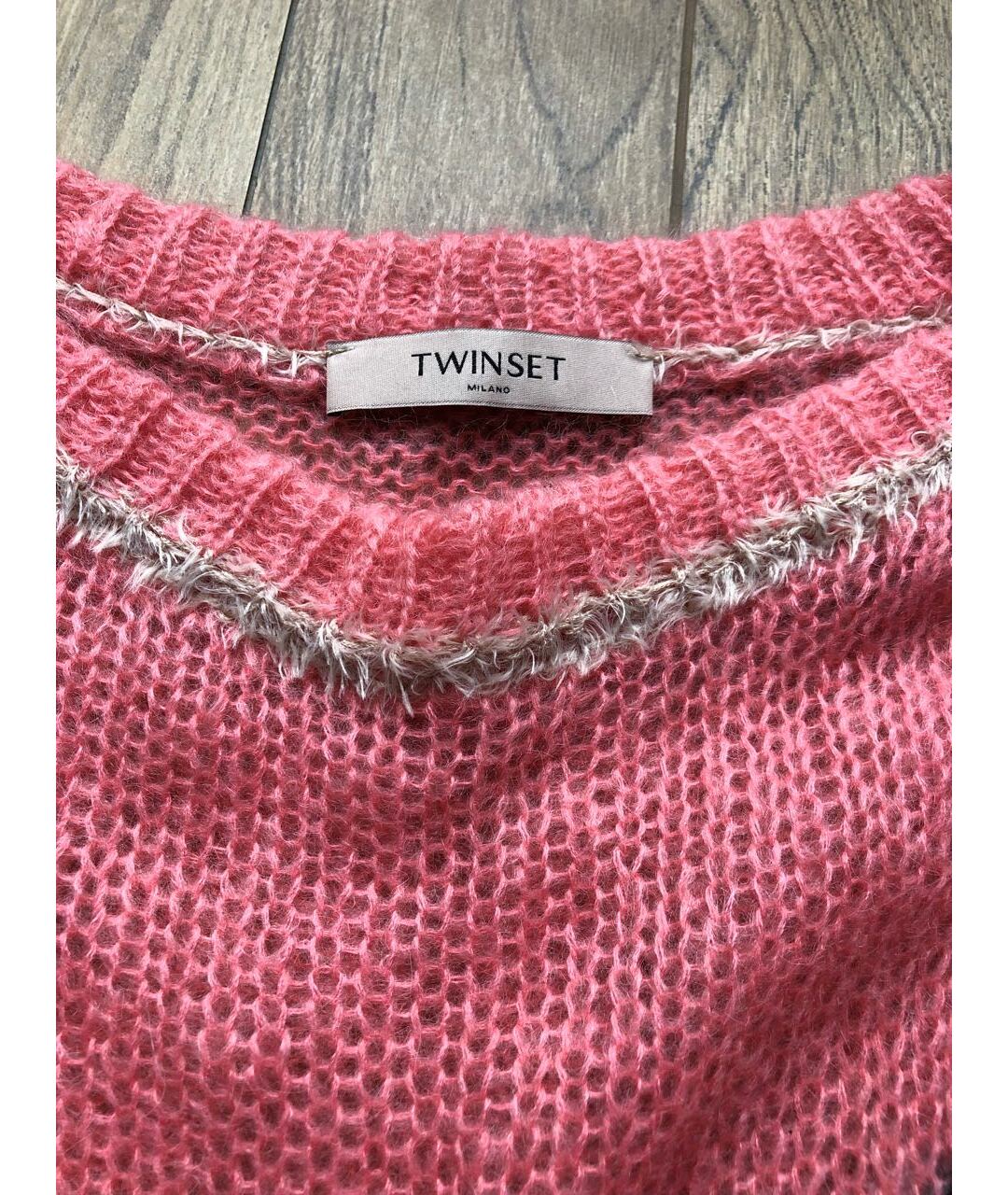 TWIN-SET Розовый шерстяной джемпер / свитер, фото 4