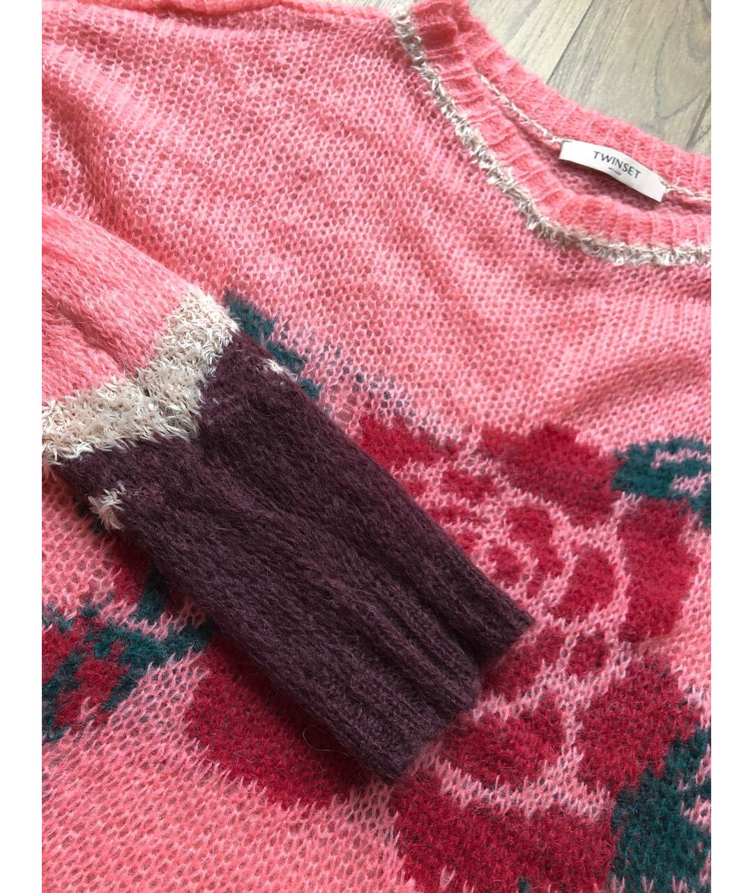 TWIN-SET Розовый шерстяной джемпер / свитер, фото 5