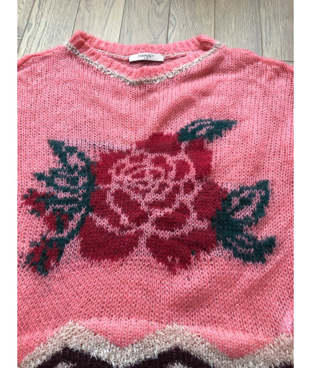 TWIN-SET Розовый шерстяной джемпер / свитер, фото 3