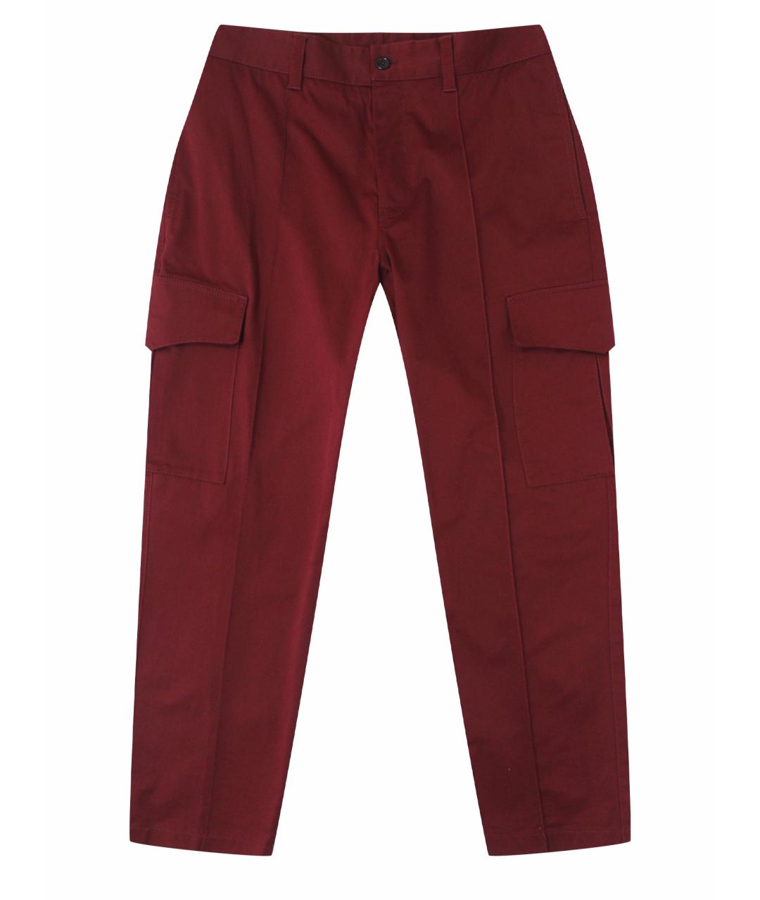 DOLCE&GABBANA Бордовые хлопковые повседневные брюки, фото 1