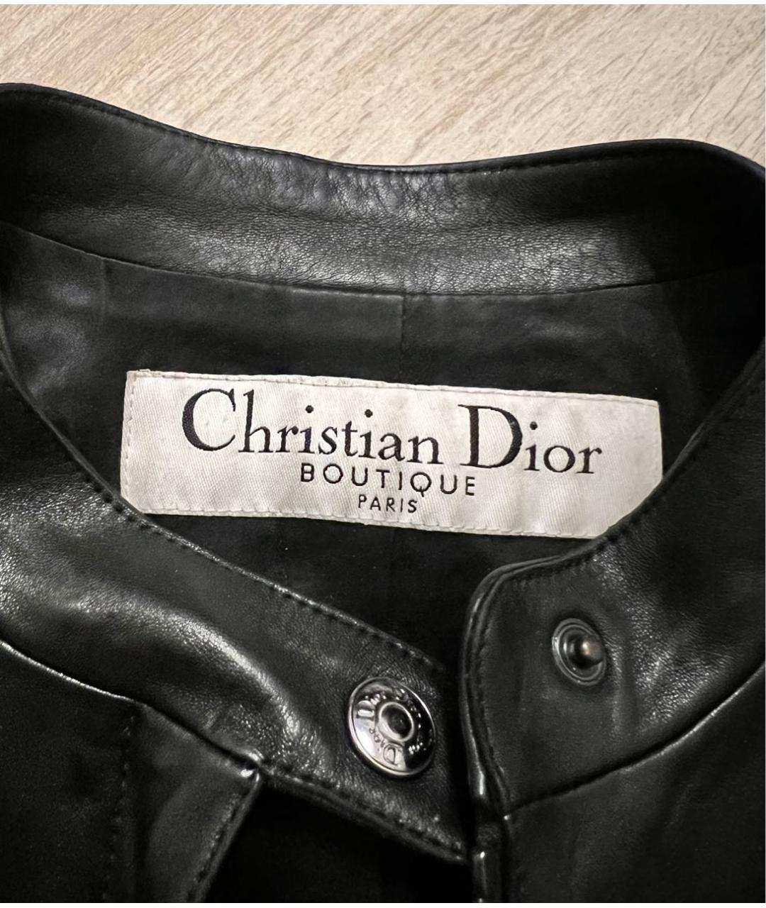 CHRISTIAN DIOR Черная кожаная куртка, фото 7