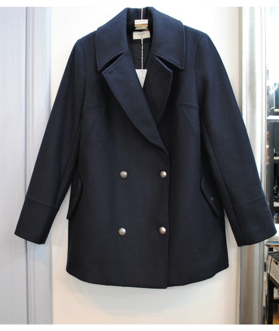 BA&SH Темно-синее шерстяное пальто, фото 8