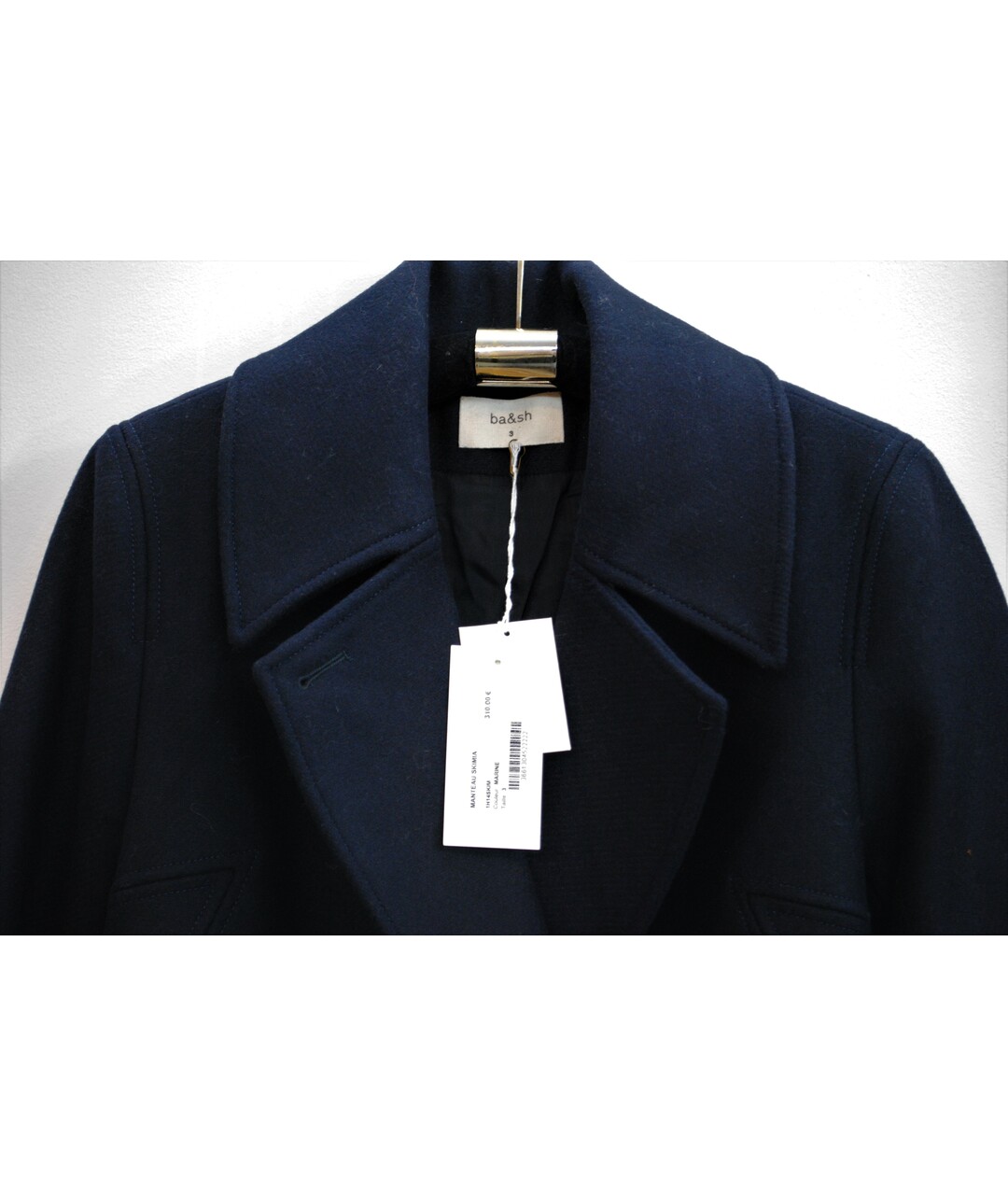 BA&SH Темно-синее шерстяное пальто, фото 3