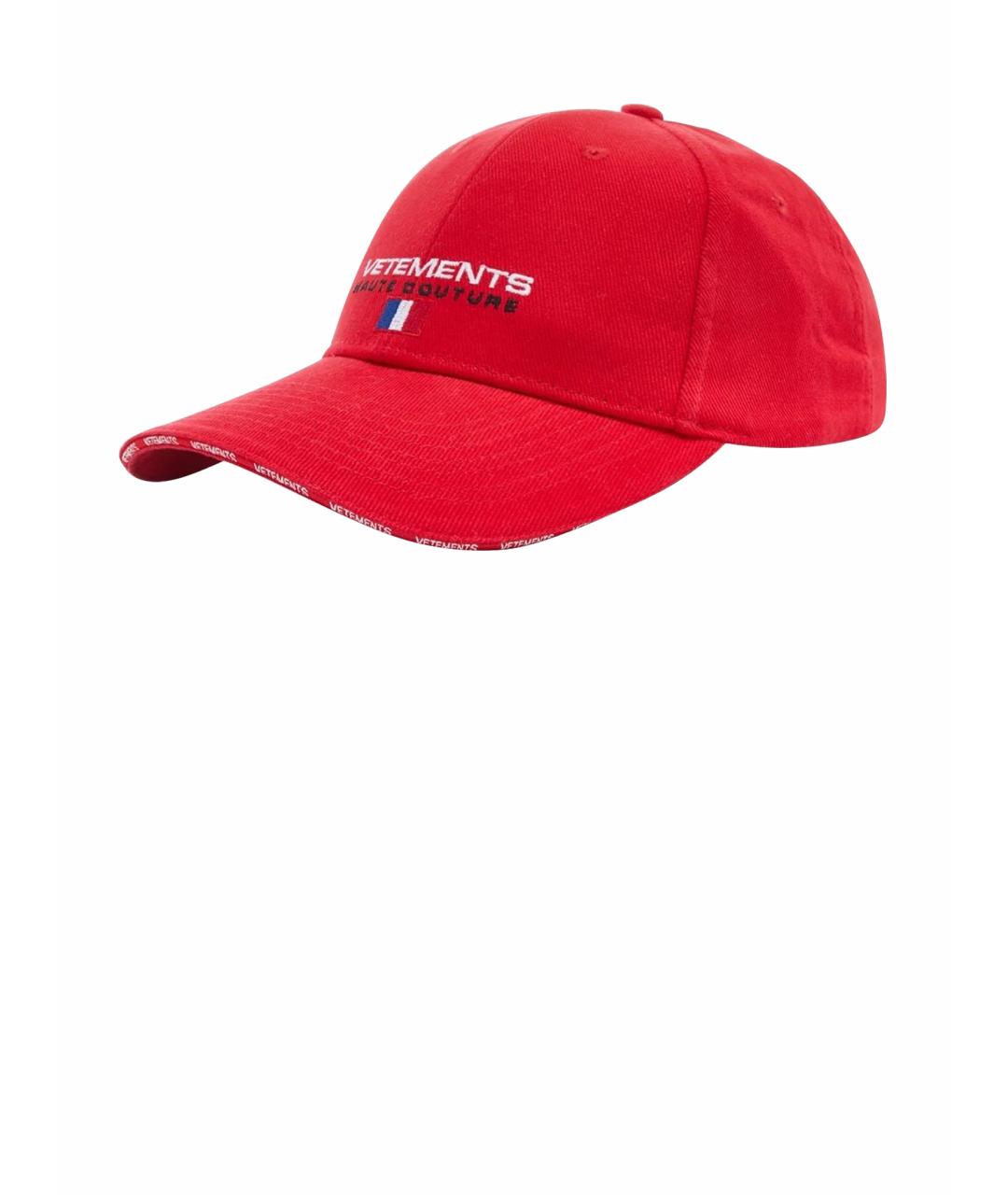 VETEMENTS Красная хлопковая кепка, фото 1