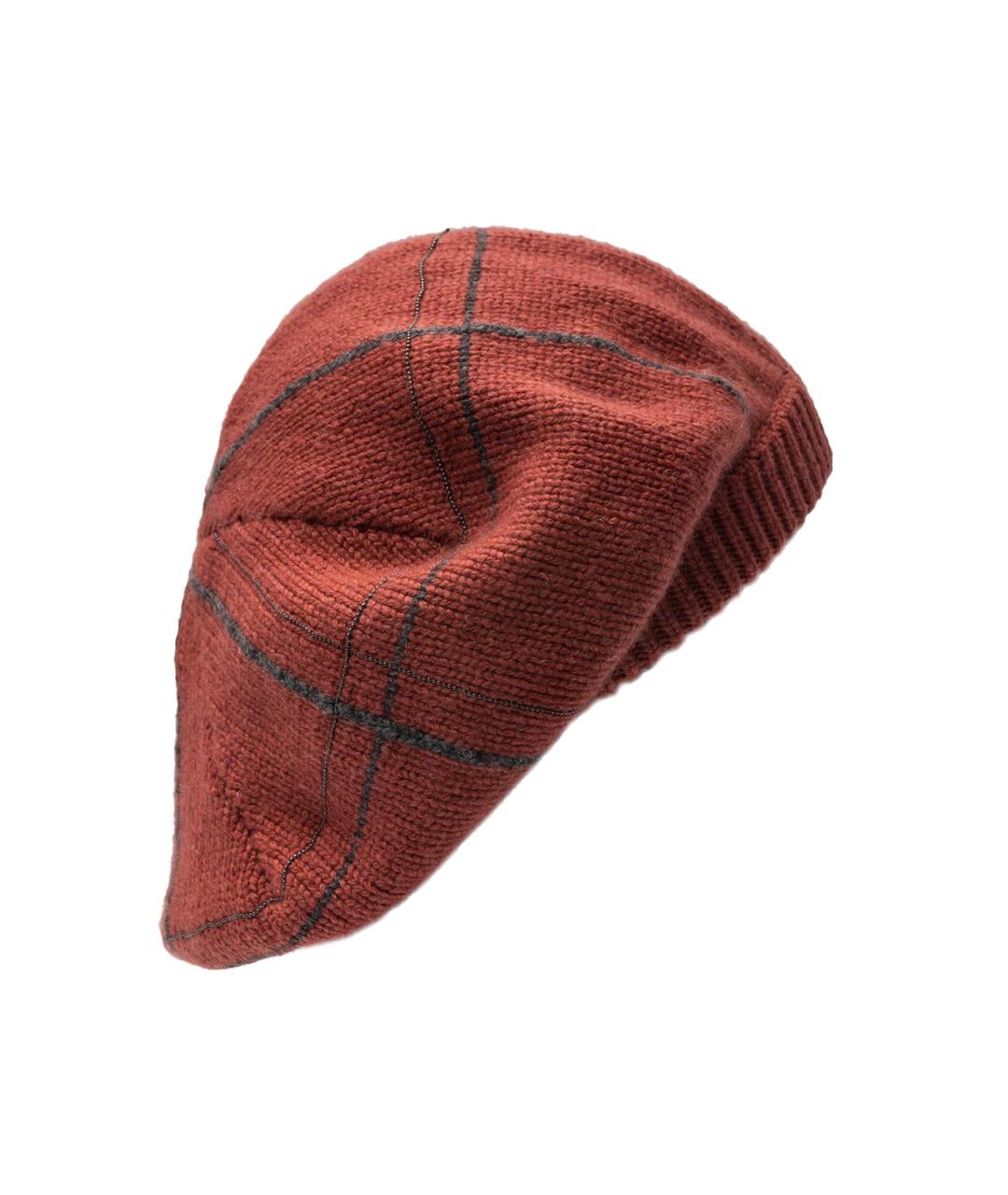 BRUNELLO CUCINELLI Красная кашемировая шапка, фото 2