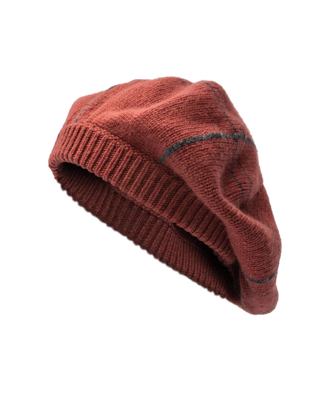BRUNELLO CUCINELLI Красная кашемировая шапка, фото 1