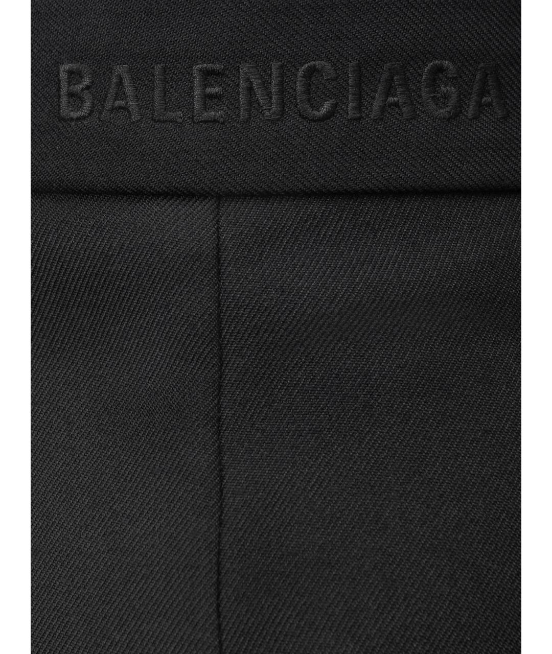 BALENCIAGA Черные шерстяные прямые брюки, фото 3