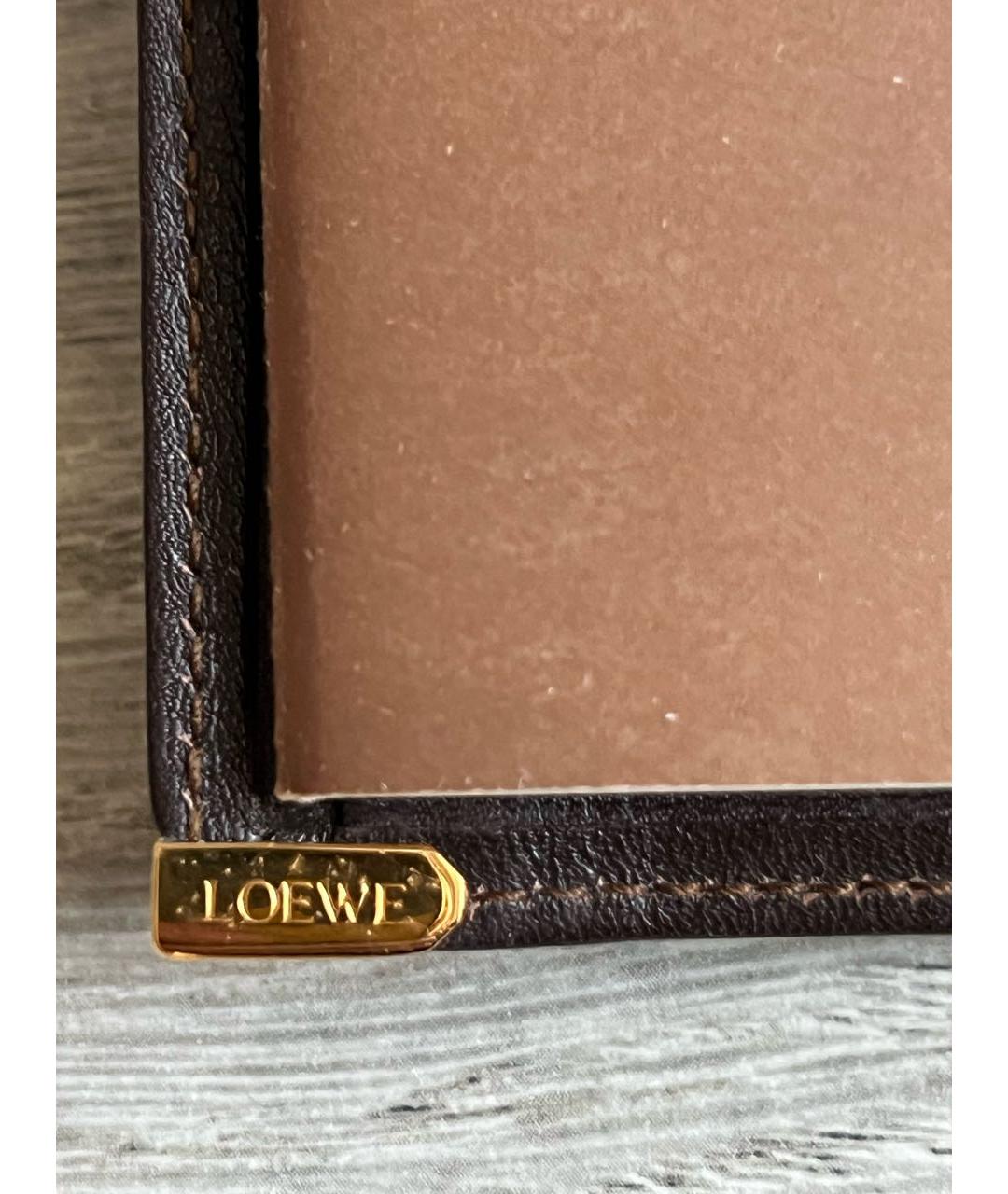 LOEWE Коричневый кожаный кошелек, фото 3