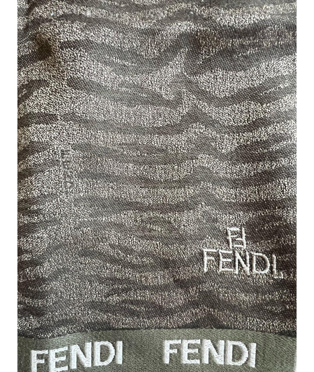 FENDI Золотой хлопковый платок, фото 3