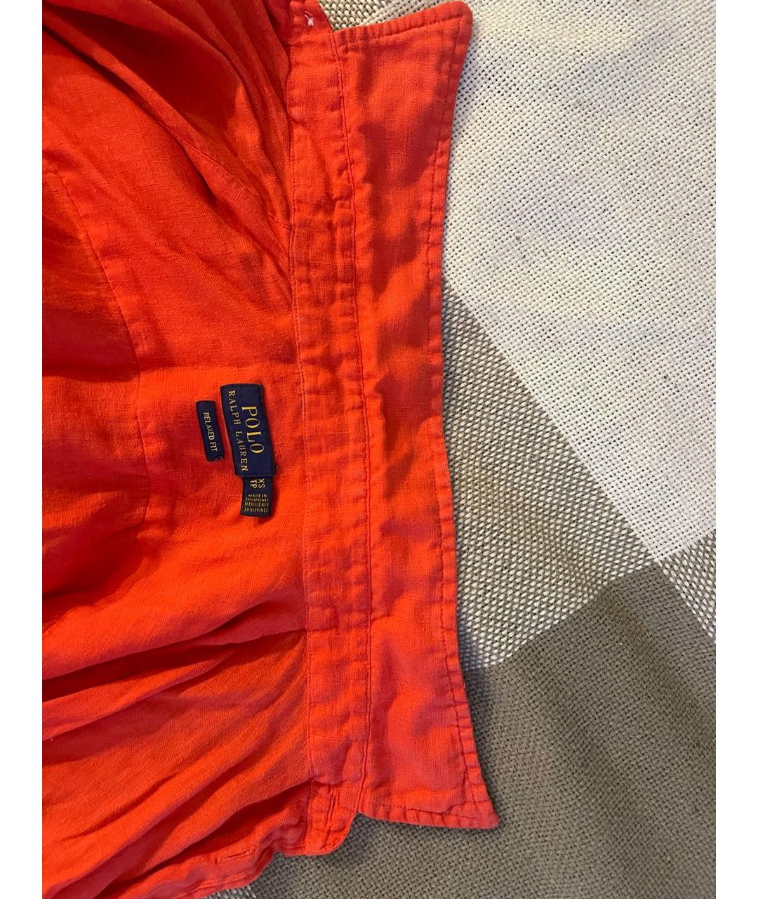 POLO RALPH LAUREN Оранжевая льняная рубашка, фото 7